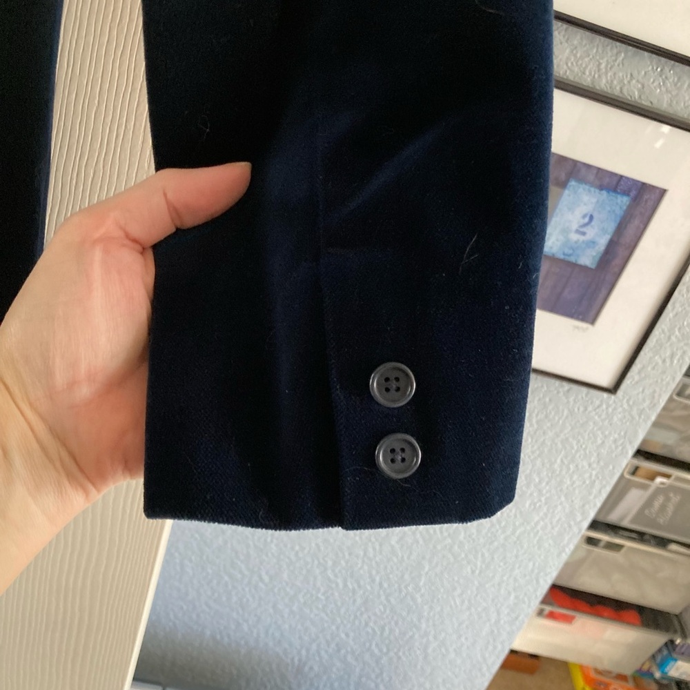 🫐VINTAGE 1990s🫐 GAP Blue Velvet Blazer/Suit Jacket; EUC - Picture 8 of 17